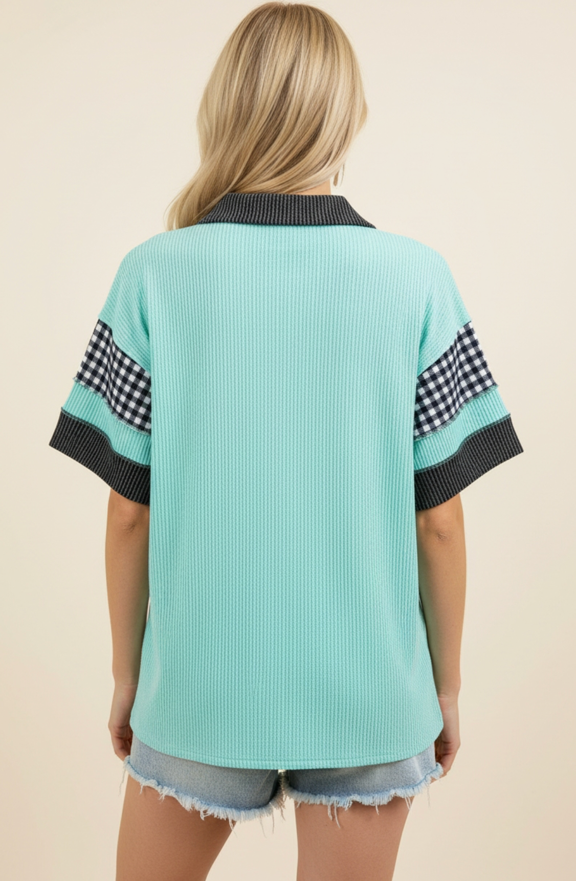 Sporty Check Top - Mint