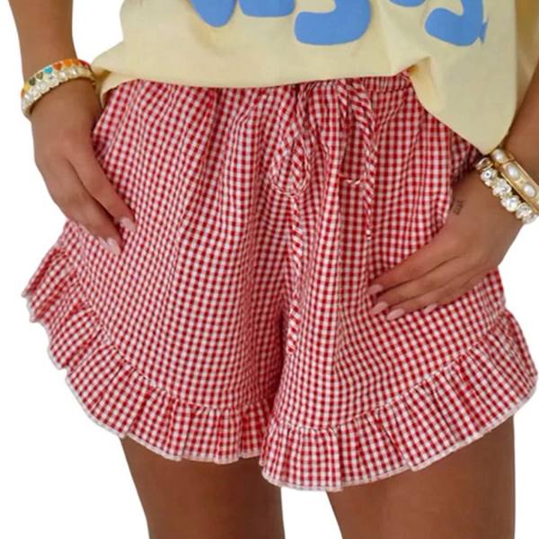 Gingham Shorts - Blue (Red)