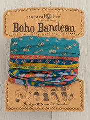 Turquoise Floral Border Boho Bandeau