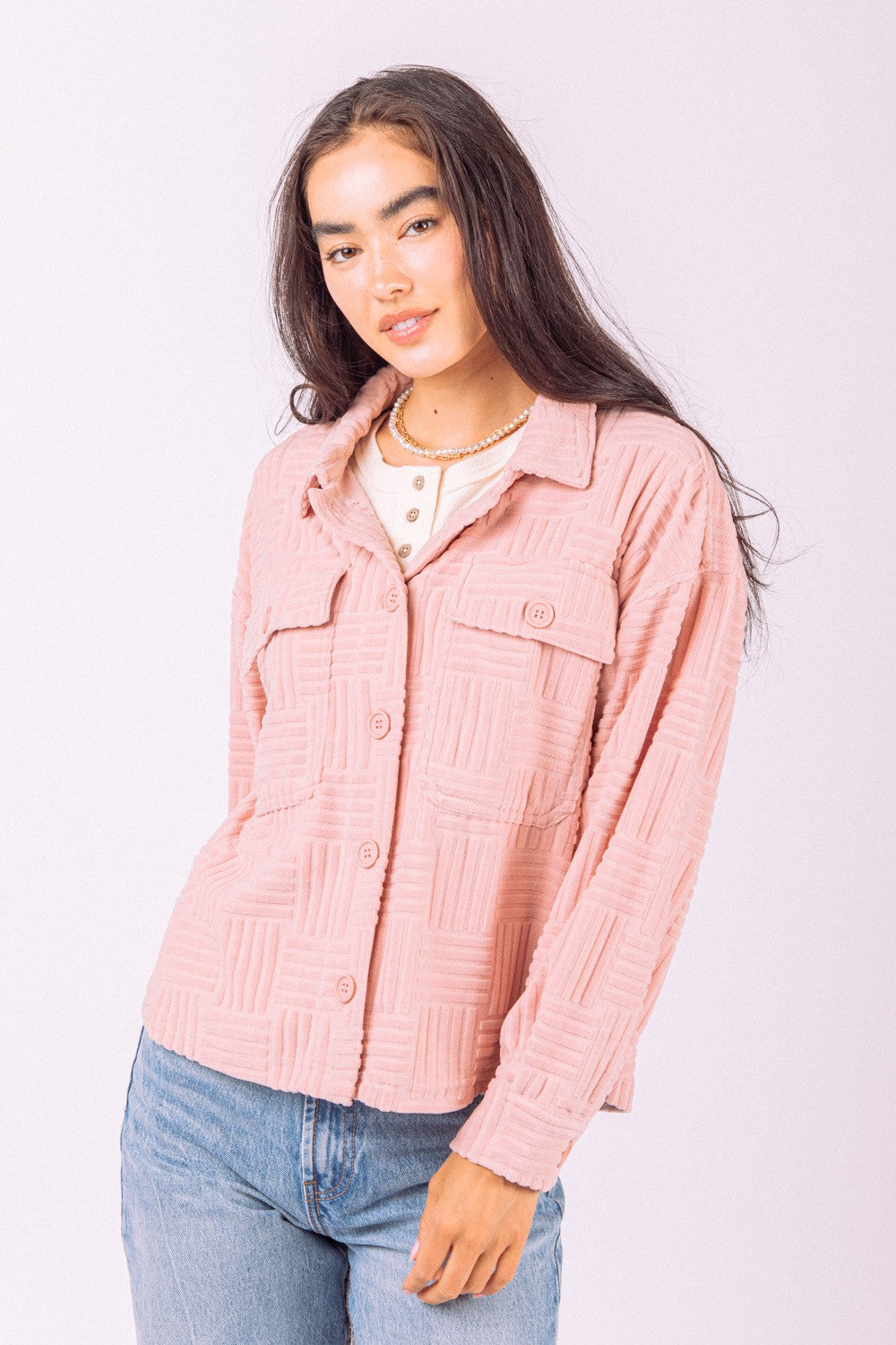 Soft Crop Geo Shacket