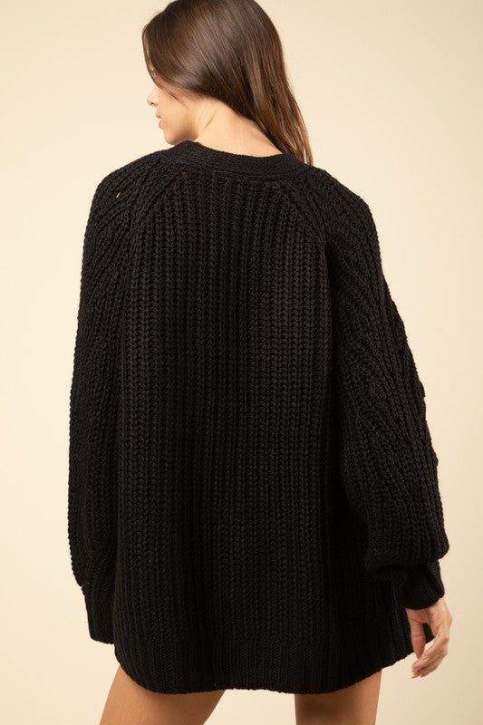 Oversize Knit Sweater Cardigan