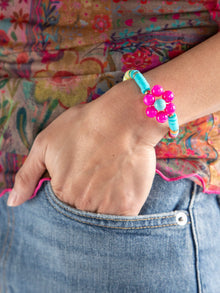 Chunky Daisy Bracelet - Turquoise