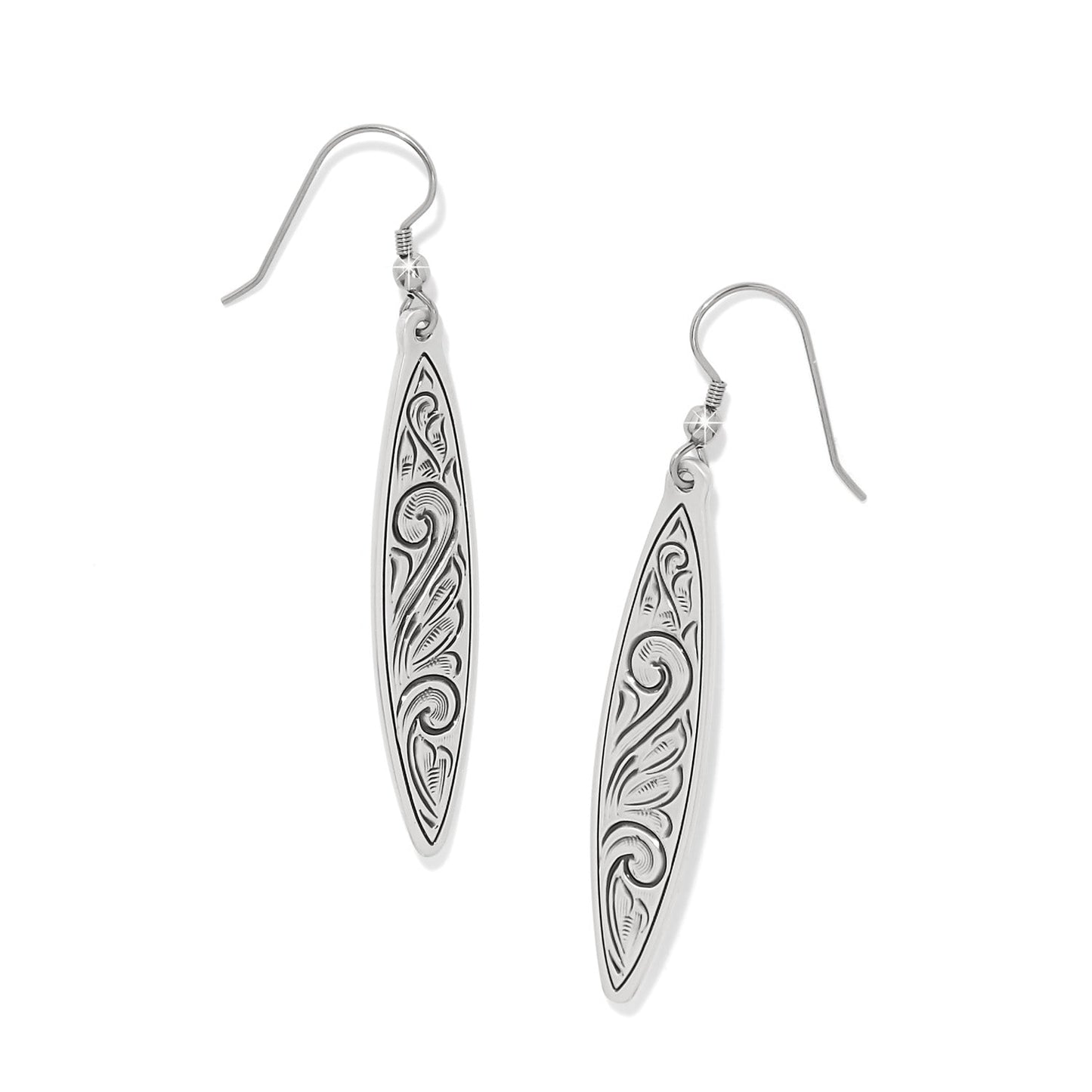 Mosaic Long French Wire Earrings
