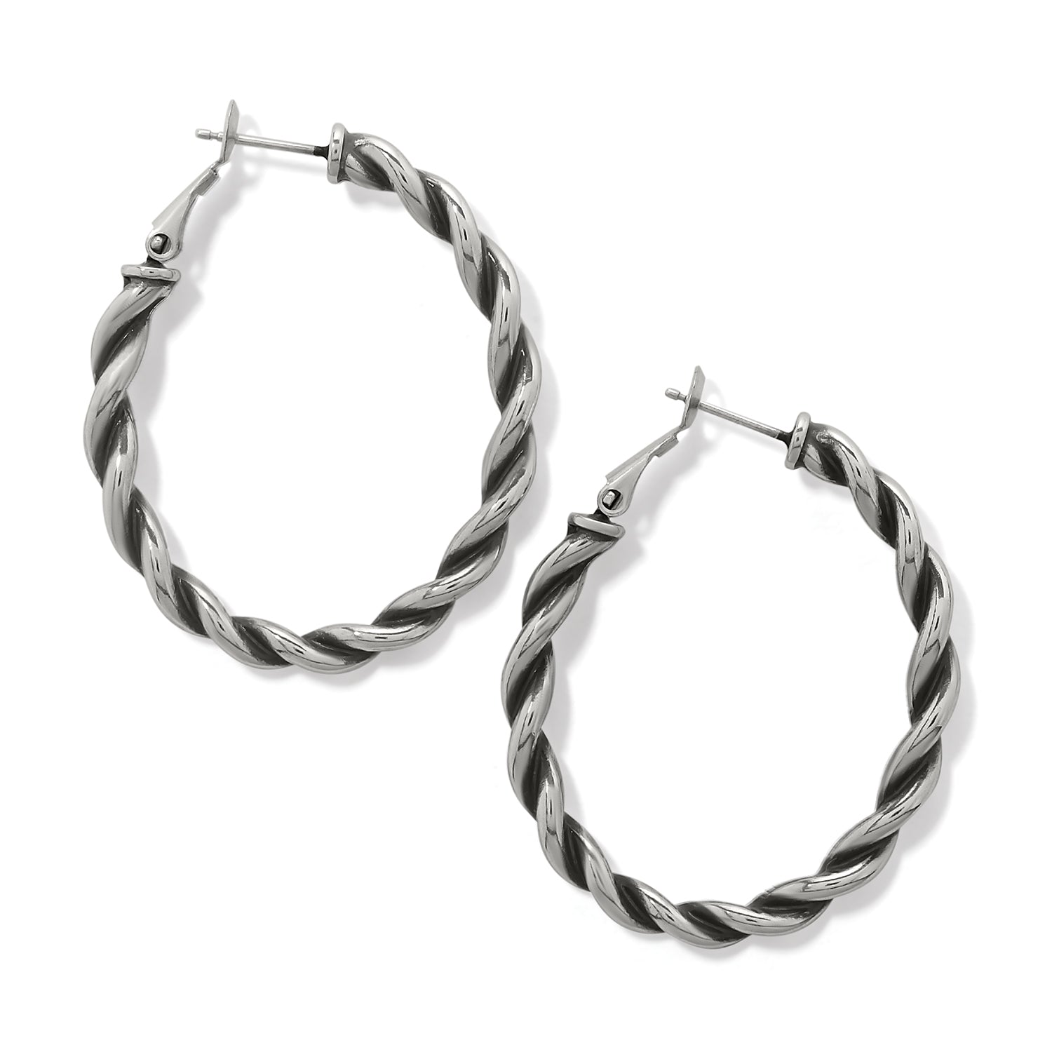 Interlok Twist Oval Leverback Hoop Earrings