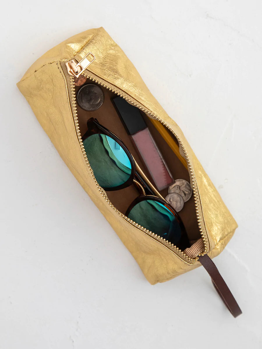 Penny Paper Accessory Pouch- Gold