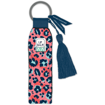 Coral Leopard Key Chain