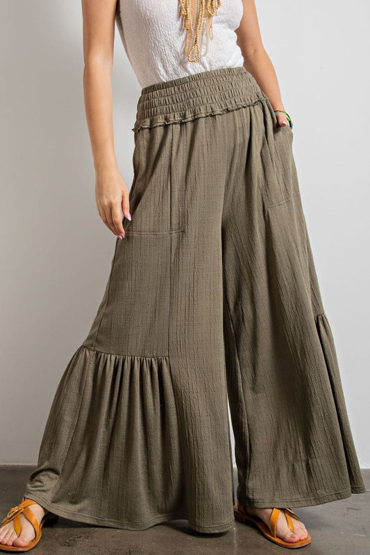 Textured Maxi Pants