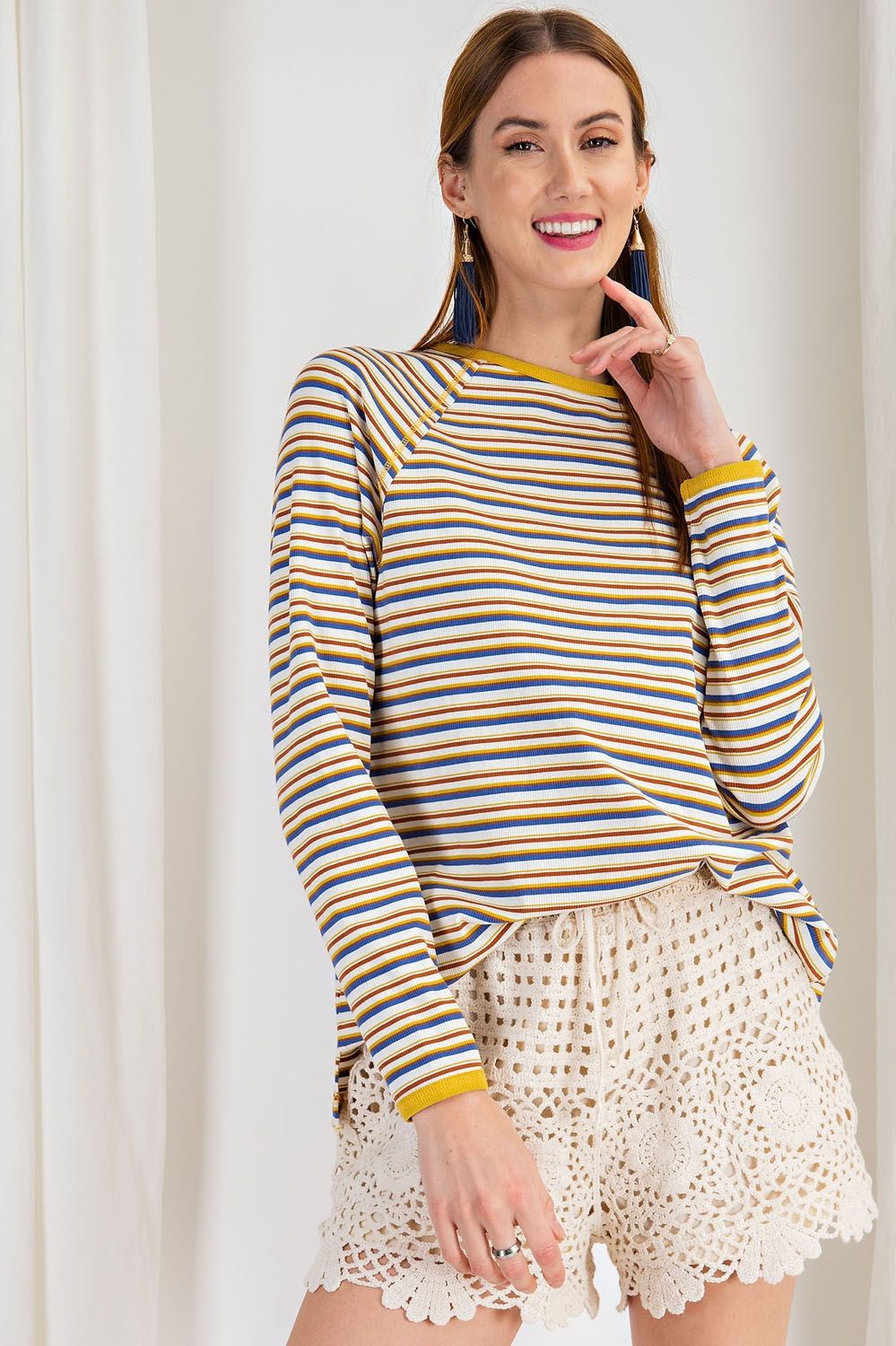 Rib Knit Striped Top