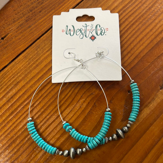 Beaded Dangle Hoop Earrings