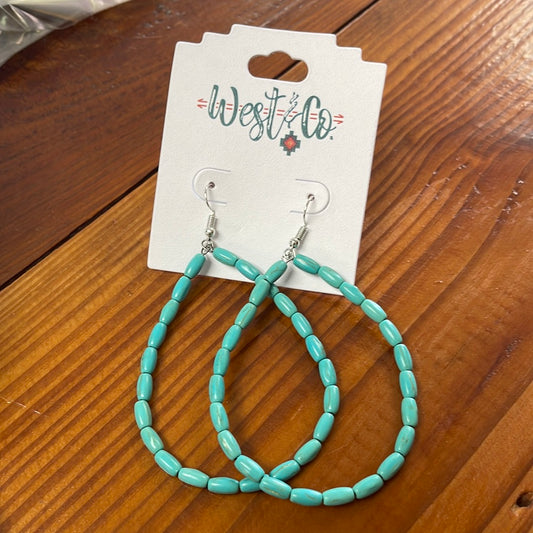 Turquoise Beaded Hoop Earring