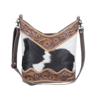 COCO AND CREAM HAND-TOOLED BAG